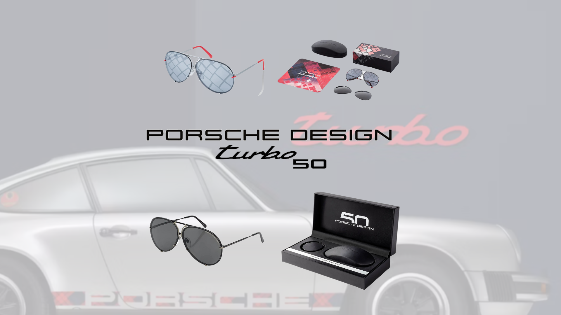 Sonnenbrille von Porsche mit Aufbewahrungskästchen
